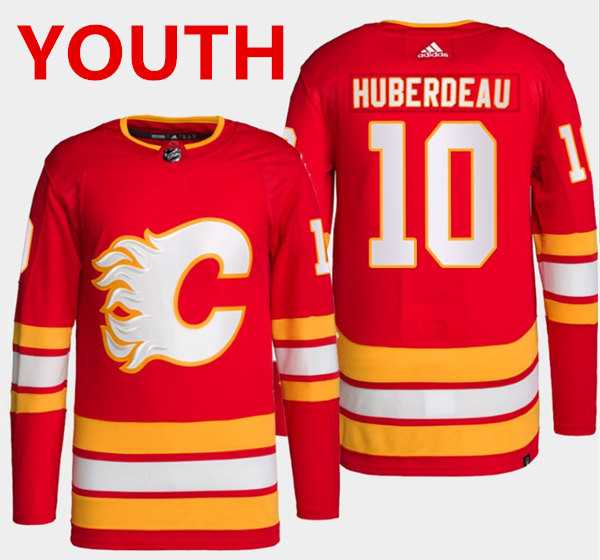 Youth Calgary Flames #10 Jonathan Huberdeau Red Adidas Stitched Jersey Dzhi->nhl youth jerseys->NHL Jersey